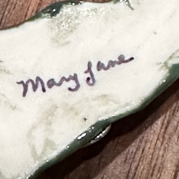 Signed Hand-Painted Art Deco Porcelain Necklace w/ Rhinestones & Beads. RARE - Picture 5 of 9